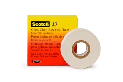 3M 27 Glass Cloth Electrical Tape - White - 55m roll